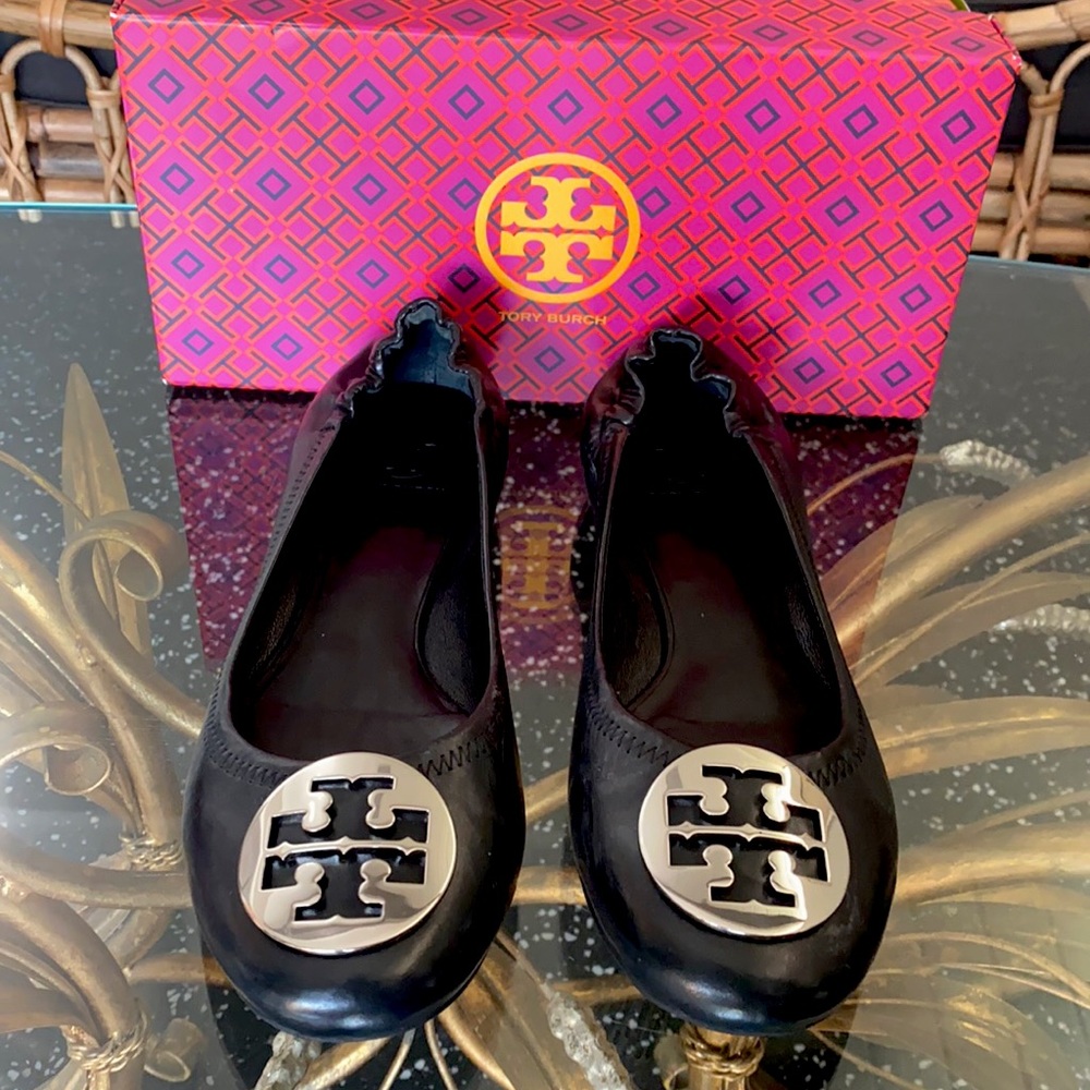 Tory Burch Black Flats